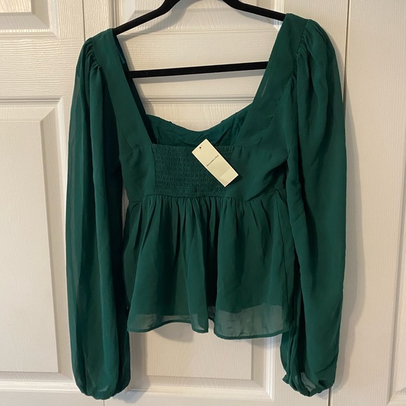Abercrombie & Fitch Green long sleeve Blouse - Picture 2 of 3